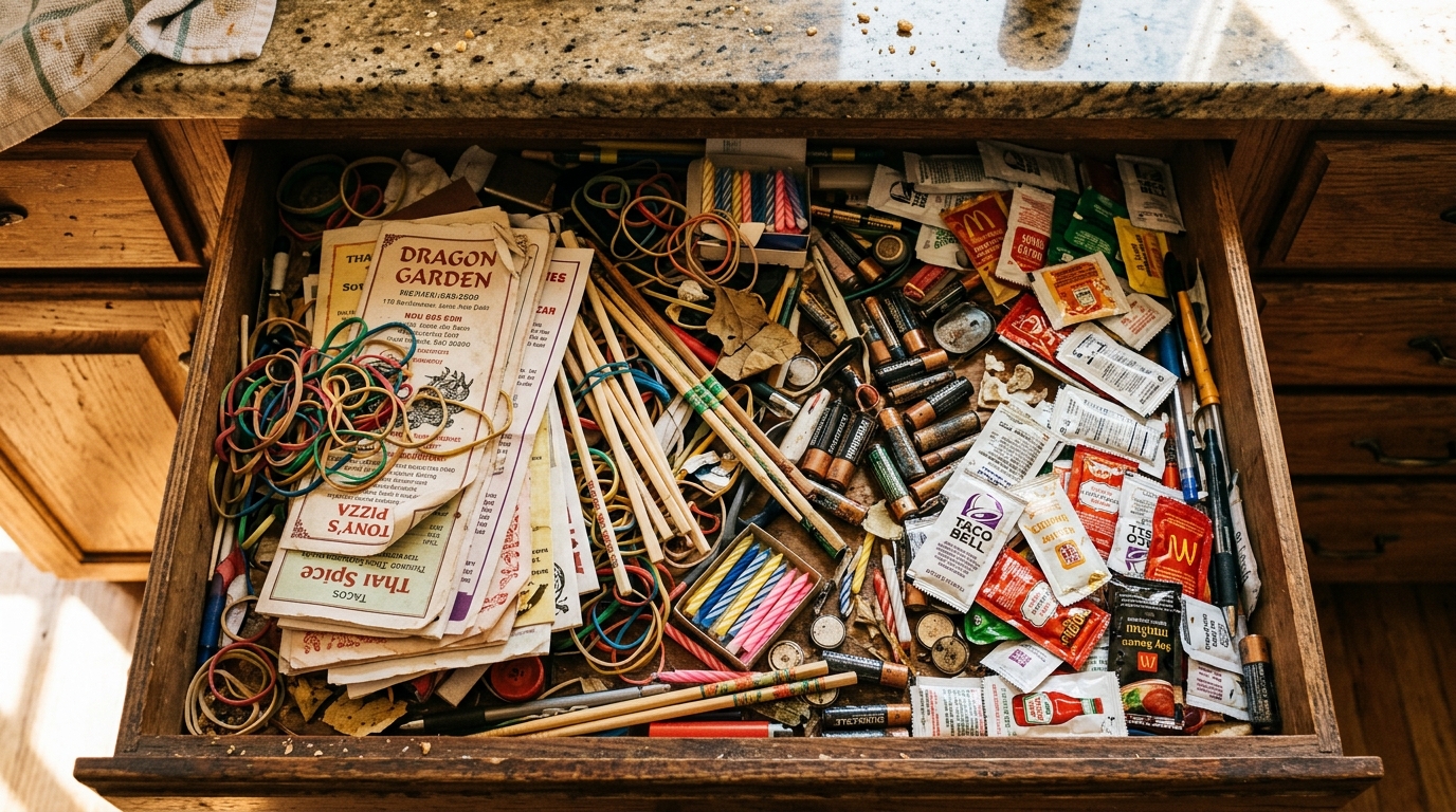 Your Kitchen Junk Drawer Is a Time Capsule of Bad Decisions